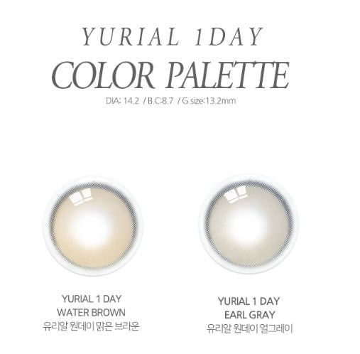 i-DOL Yurial Earl Gray 1 Day (10p) colored contact lens, 13.2mm graphic diameter, Daily wear