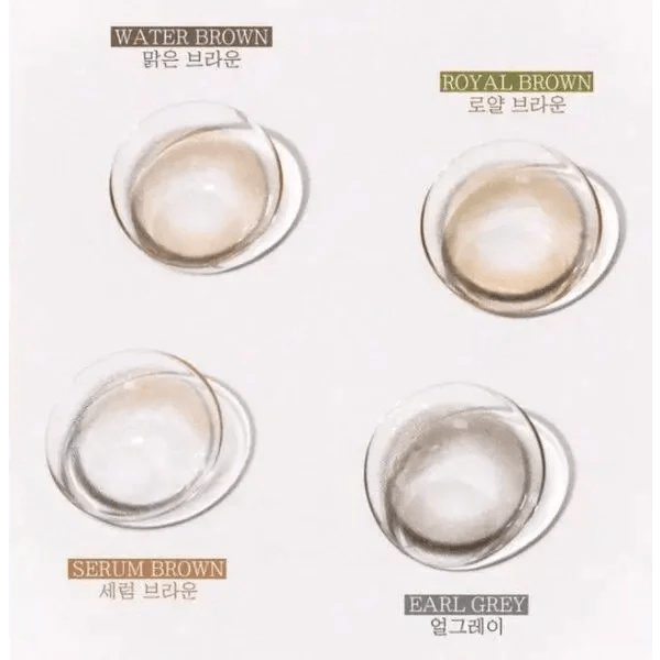 i-DOL Yurial Earl Gray — contact lenses displayed in storage cases