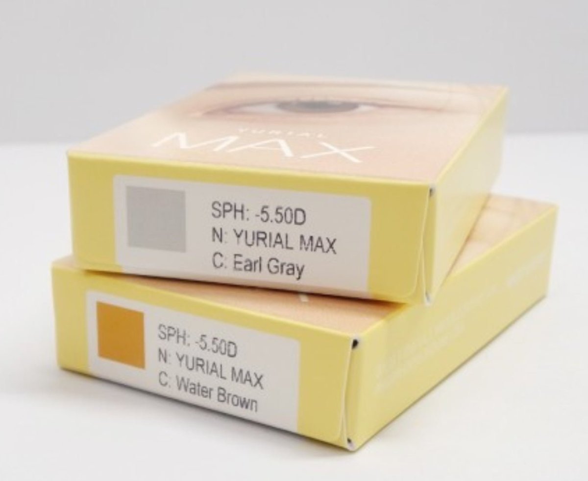 i-DOL Yurial Max Earl Gray colored contact lens, 13.3mm graphic diameter, Monthly wear