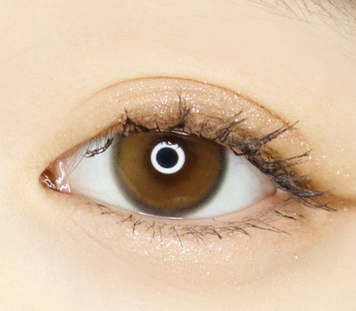 i-DOL Yurial Max Water Brown colored contact lens, 13.3mm graphic diameter, Monthly wear