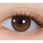 i-DOL Yurial Serum Brown — single-eye close-up showing the contact lens appearance