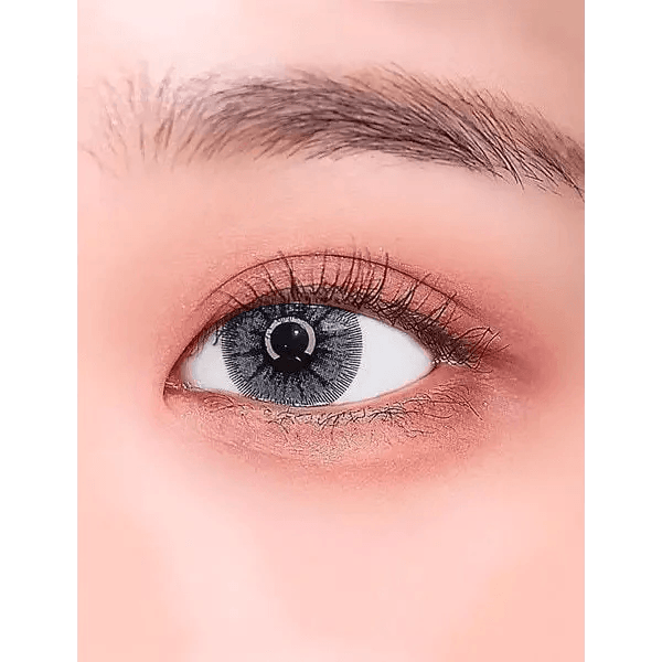 LensRang Intense Gray — single-eye close-up showing the contact lens appearance