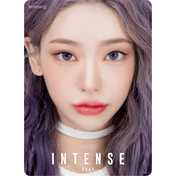 LensRang Intense Gray — model portrait showing the contact lens look