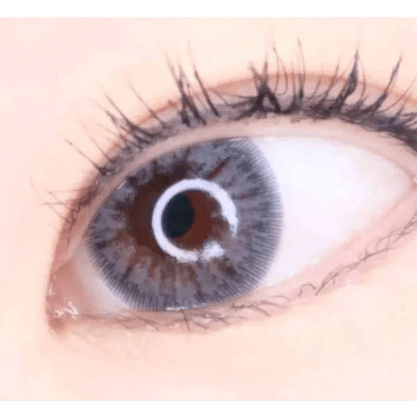 LensRang Intense Gray — single-eye close-up showing the contact lens appearance