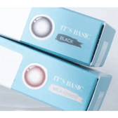 LensTown It's Basic Black colored contact lens, 12.9mm graphic diameter, Monthly wear