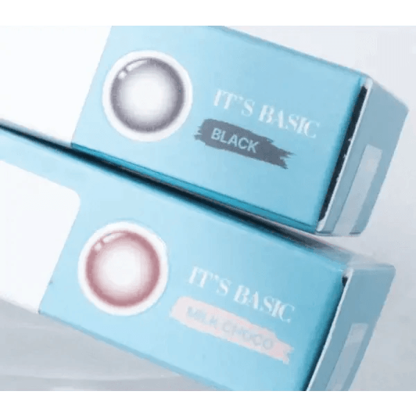LensTown It's Basic Black colored contact lens, 12.9mm graphic diameter, Monthly wear