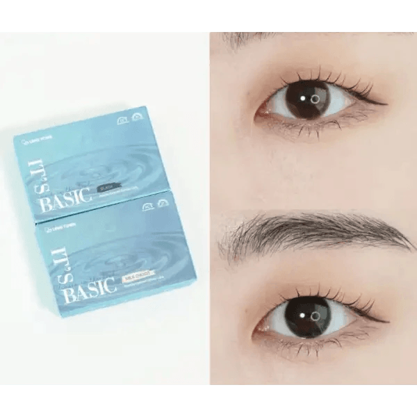 LensTown It's Basic Black colored contact lens, 12.9mm graphic diameter, Monthly wear