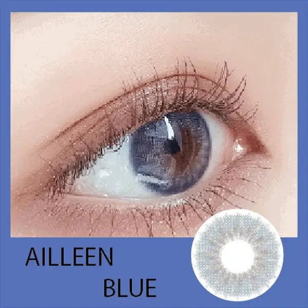 LensRang iWWi Ailleen Blue — single-eye close-up showing the contact lens appearance