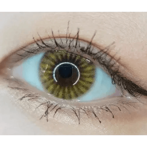 LensRang iWWi Ailleen Brown — single-eye close-up showing the contact lens appearance