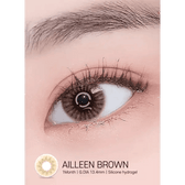 LensRang iWWi Ailleen Brown — single-eye close-up showing the contact lens appearance