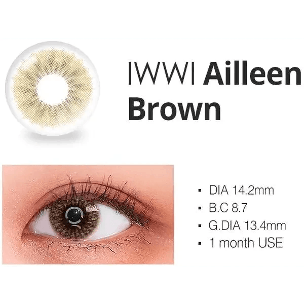 LensRang iWWi Ailleen Brown — contact lens product information graphic