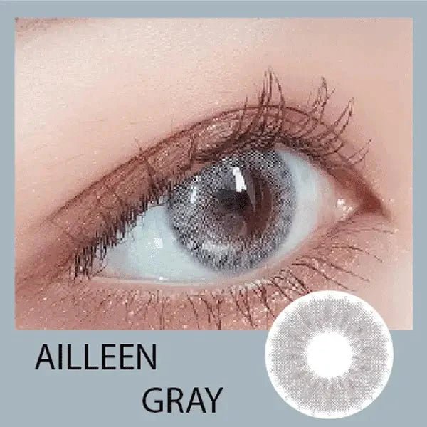 LensRang iWWi Ailleen Gray — single-eye close-up showing the contact lens appearance