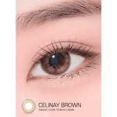 LensRang iWWi Celinay Brown — single-eye close-up showing the contact lens appearance