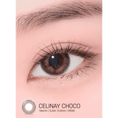 LensRang iWWi Celinay Choco — single-eye close-up showing the contact lens appearance