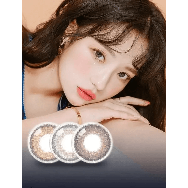 LensRang iWWi Celinay Gray — model portrait showing the contact lens look