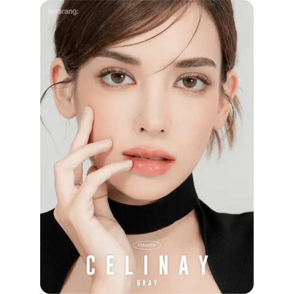 LensRang iWWi Celinay Gray — model portrait showing the contact lens look