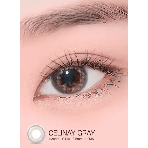 LensRang iWWi Celinay Gray — single-eye close-up showing the contact lens appearance