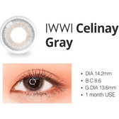 LensRang iWWi Celinay Gray — contact lens product information graphic