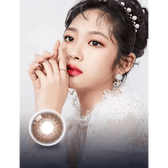 LensRang iWWi Hibiscus Brown — model portrait showing the contact lens look