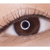 LensRang iWWi Hibiscus Brown — single-eye close-up showing the contact lens appearance