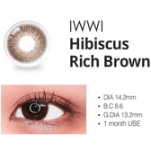 LensRang iWWi Hibiscus Brown — contact lens product information graphic