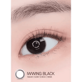 LensRang iWWi Iwwing Choco — single-eye close-up showing the contact lens appearance