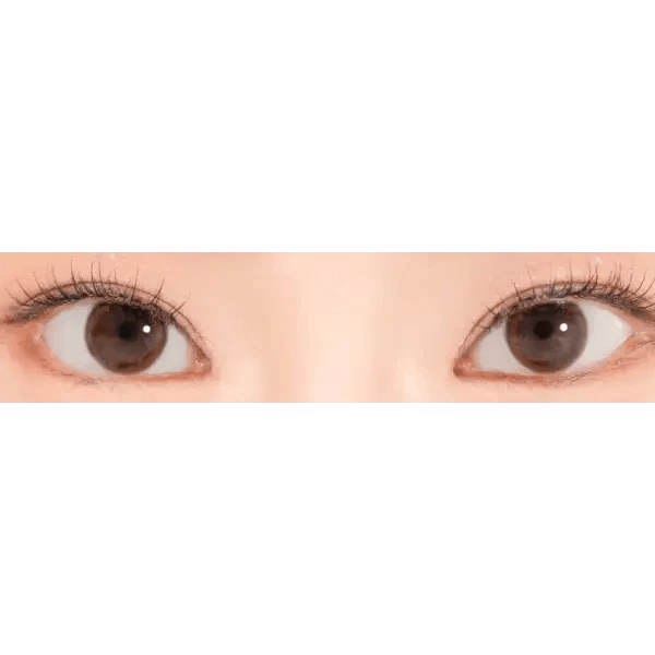 LensRang iWWi Iwwing Choco — both eyes wearing the contact lenses