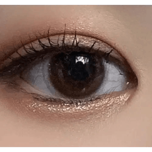 LensRang iWWi Iwwing Choco — single-eye close-up showing the contact lens appearance