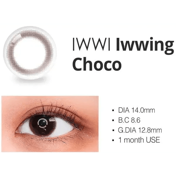 LensRang iWWi Iwwing Choco — contact lens product information graphic