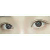 LensRang iWWi Iwwing Choco — both eyes wearing the contact lenses