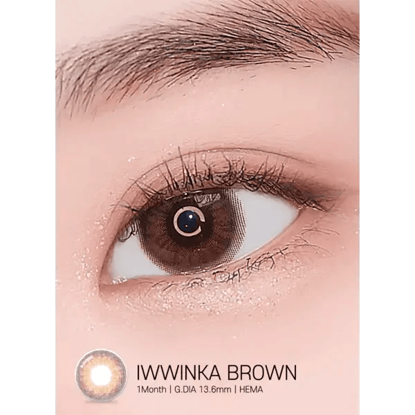 LensRang iWWi Iwwinka Brown — single-eye close-up showing the contact lens appearance