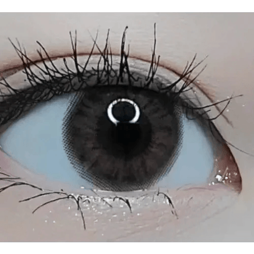 LensRang iWWi Iwwinka Brown — both eyes wearing the contact lenses