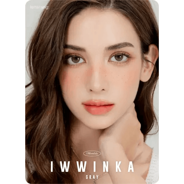 LensRang iWWi Iwwinka Gray — model portrait showing the contact lens look