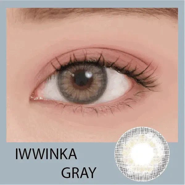 LensRang iWWi Iwwinka Gray — single-eye close-up showing the contact lens appearance
