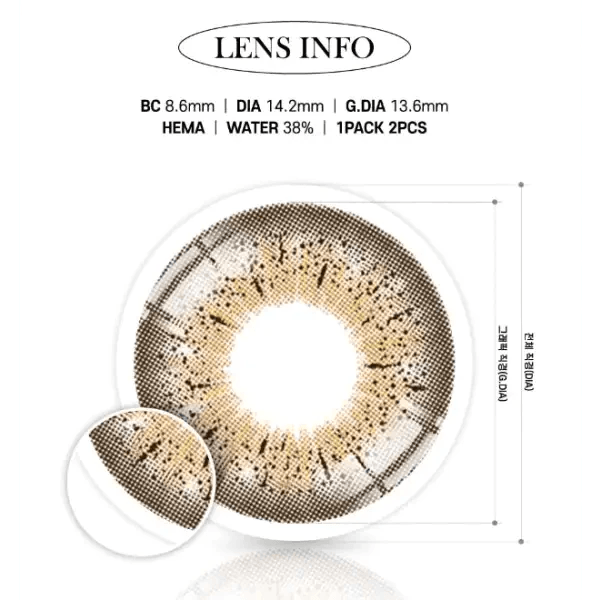 LensRang iWWi Puella Brown — contact lens product information graphic