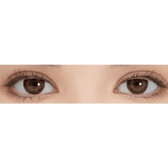 LensRang iWWi Puella Brown — both eyes wearing the contact lenses