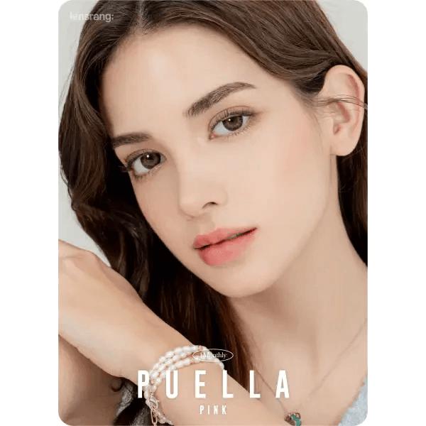 LensRang iWWi Puella Pink — model portrait showing the contact lens look