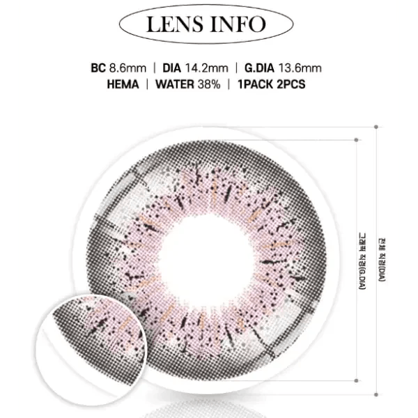 LensRang iWWi Puella Pink — contact lens product information graphic
