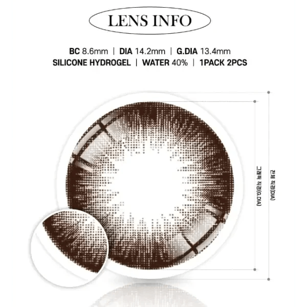 LensRang Iwwiny Choco — contact lens product information graphic