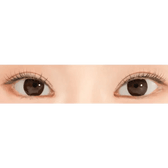 LensRang Iwwiny Choco — both eyes wearing the contact lenses