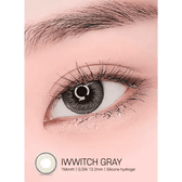 LensRang Iwwitch Gray — single-eye close-up showing the contact lens appearance