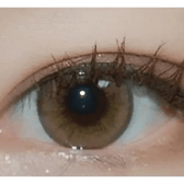 LensRang Iwwitch Up Brown — single-eye close-up showing the contact lens appearance