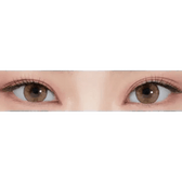 LensRang Iwwitch Up Brown — both eyes wearing the contact lenses