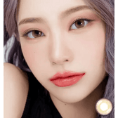 LensRang Iwwitch Up Brown — model portrait showing the contact lens look