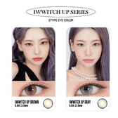 LensRang Iwwitch Up Brown — model portrait showing the contact lens look