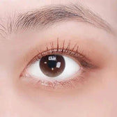 LensTown Joy Nude Brown — single-eye close-up showing the contact lens appearance