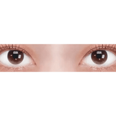 LensTown Joy Nude Brown — both eyes wearing the contact lenses