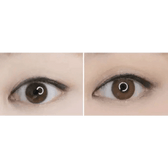 LensTown Kakao Friends Apeach Brown — both eyes wearing the contact lenses