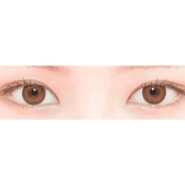 LensTown Kakao Friends Apeach Brown — both eyes wearing the contact lenses