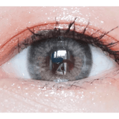 LensTown Kakao Friends Muzi Gray — single-eye close-up showing the contact lens appearance